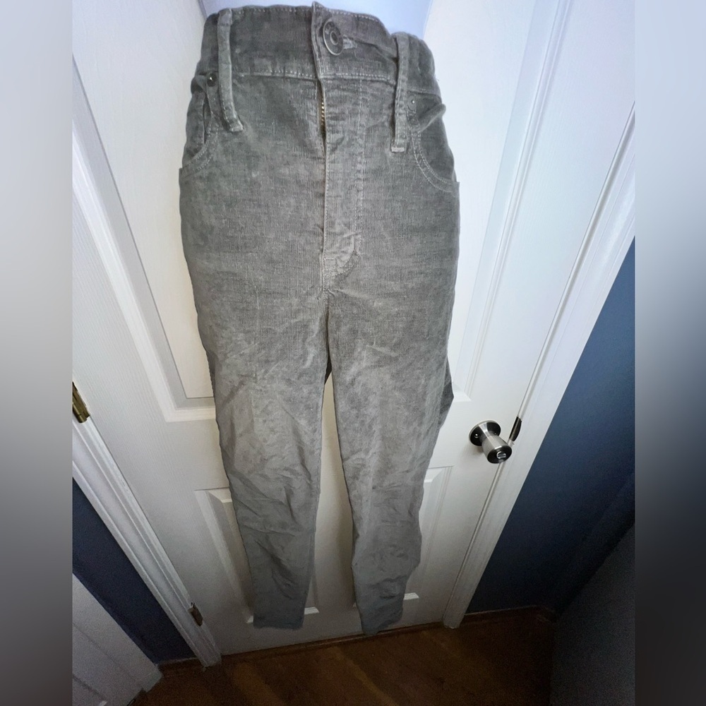 Madewell Women's 26 Tall Gray 10'' High Rise Skinny Corduroy Jeans Pants 26T - Picture 4 of 16